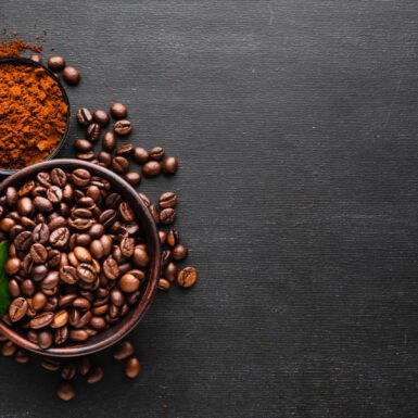top-view-fresh-coffee-beans-with-copy-space